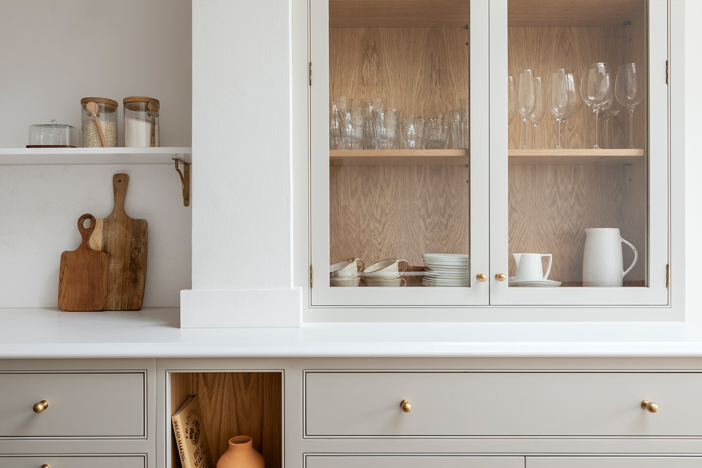 Caesarstone Layalite kitchen worktops on Shaker cabinetry