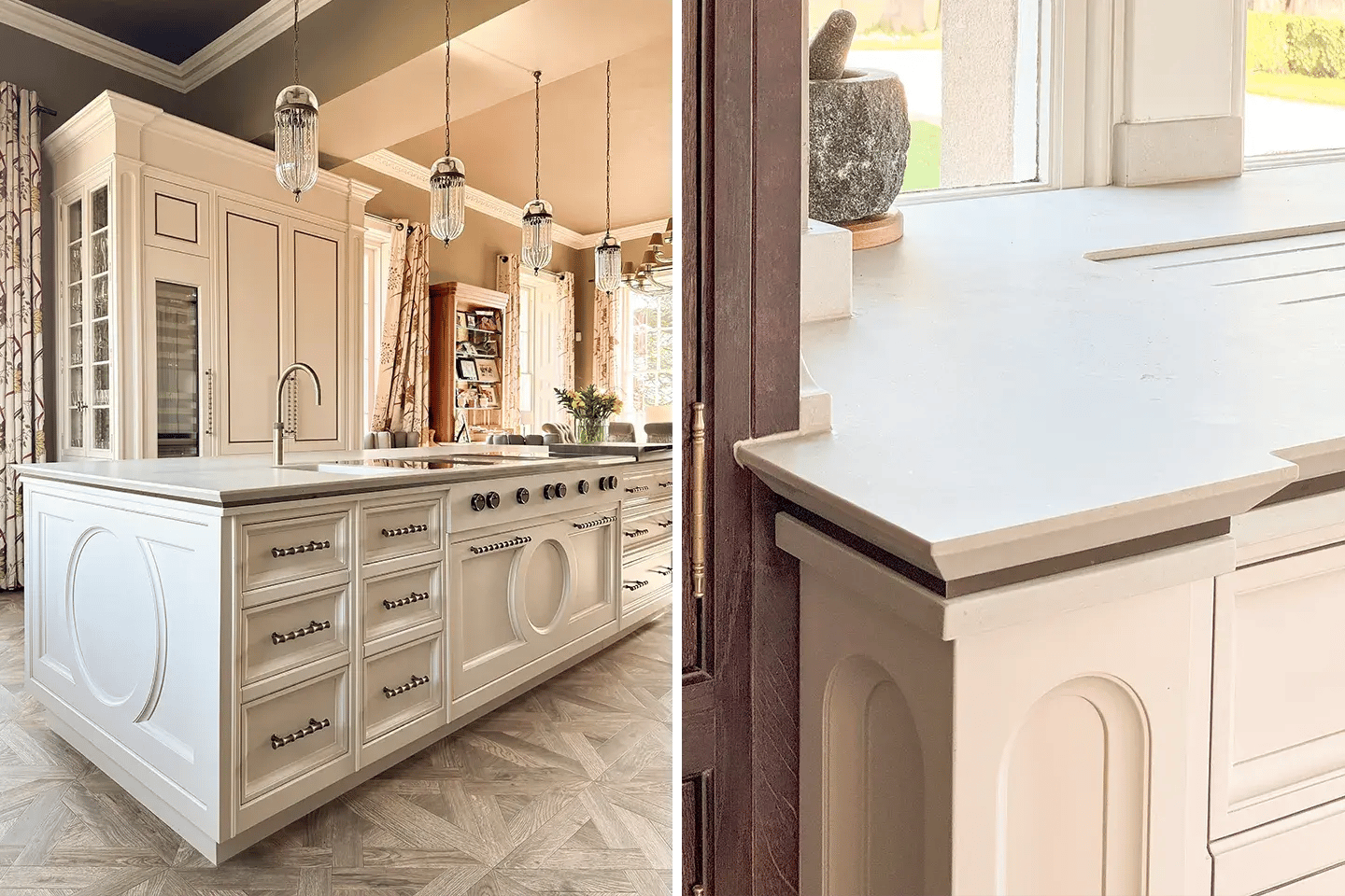 Caesarstone Primordia kitchen worktops and island