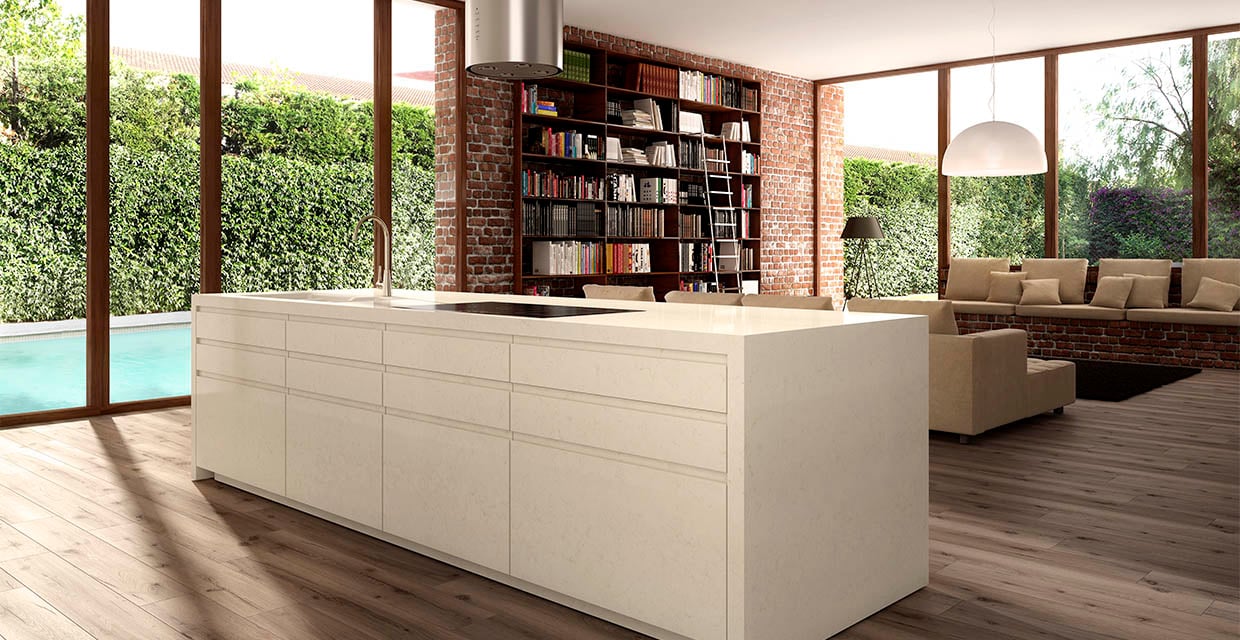 dreamy marfil white kitchen worktop