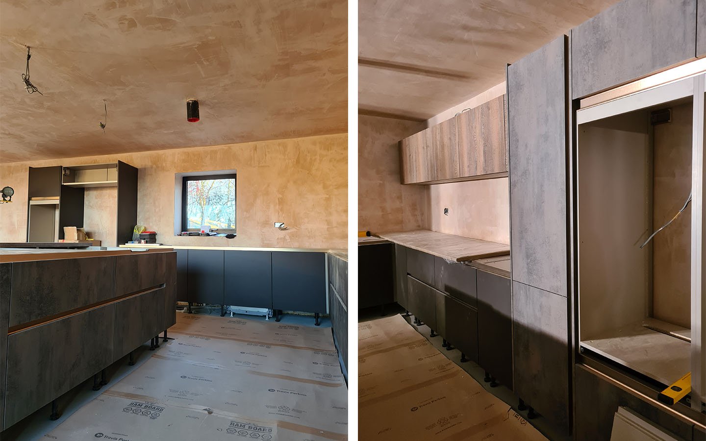 Kitchen transformation plastered walls