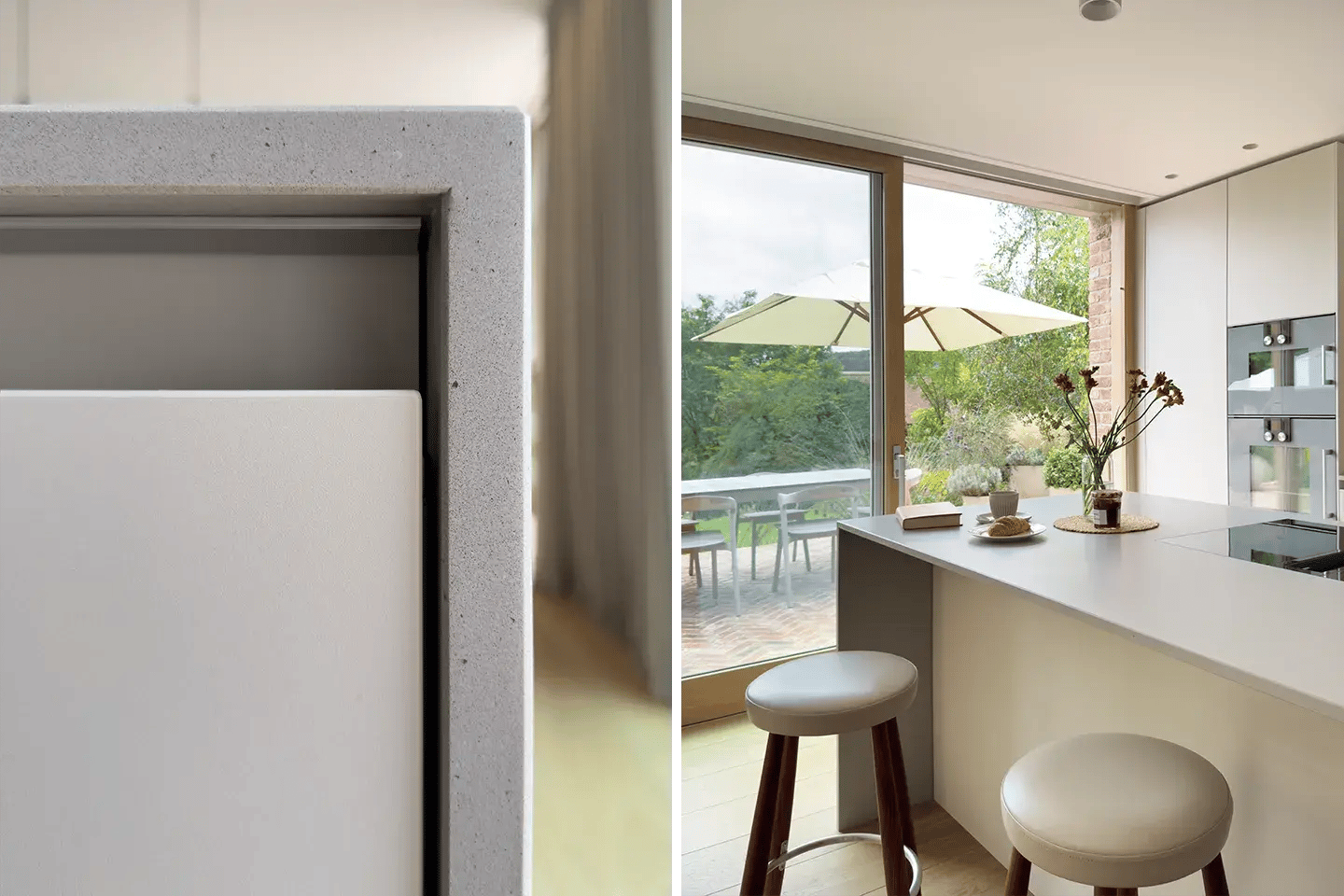 Caesarstone Raw Concrete Kitchen Island close-ups