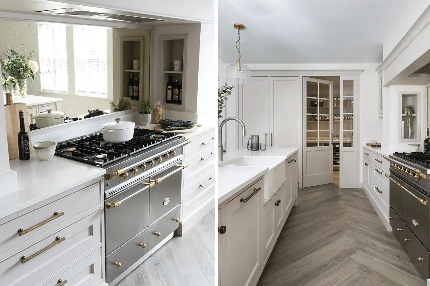 Caesarstone Frosty Carrina worksurfaces in a transitional kitchen