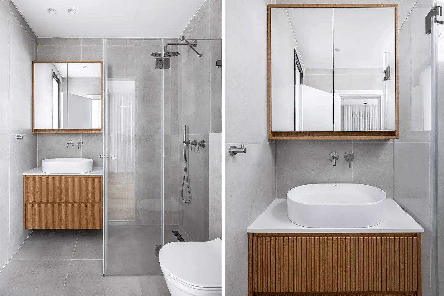 Caesarstone Pure White bathroom vanity surfaces