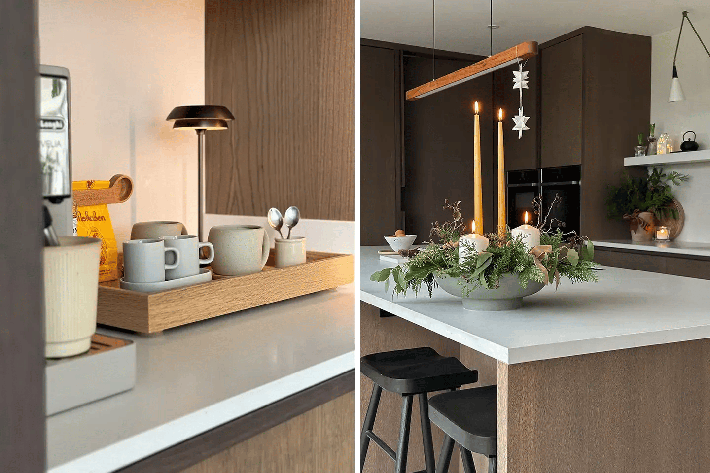Close-up of Caesarstone 4001 Fresh Concrete in a Scandi kitchen