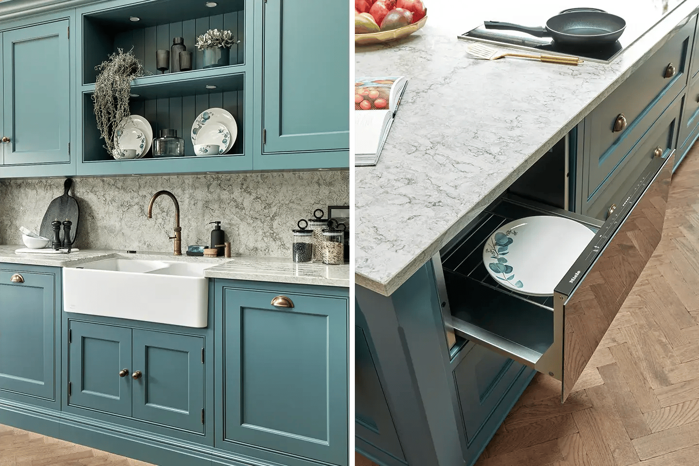 Close-up of Caesarstone Moorland Fog in a family kitchen