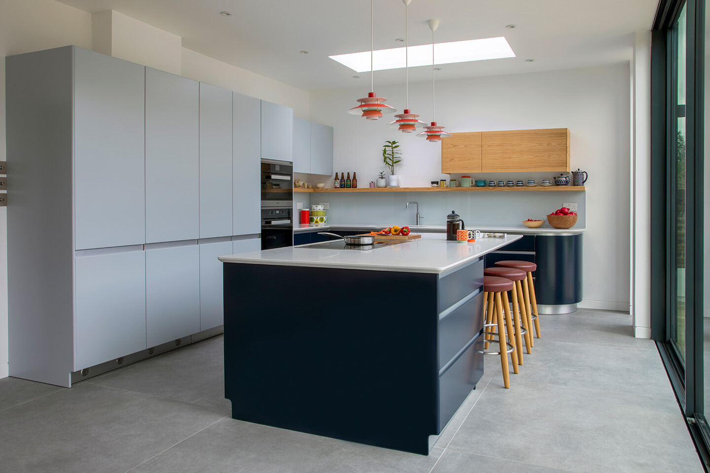 Caesarstone Misty Carrera kitchen island