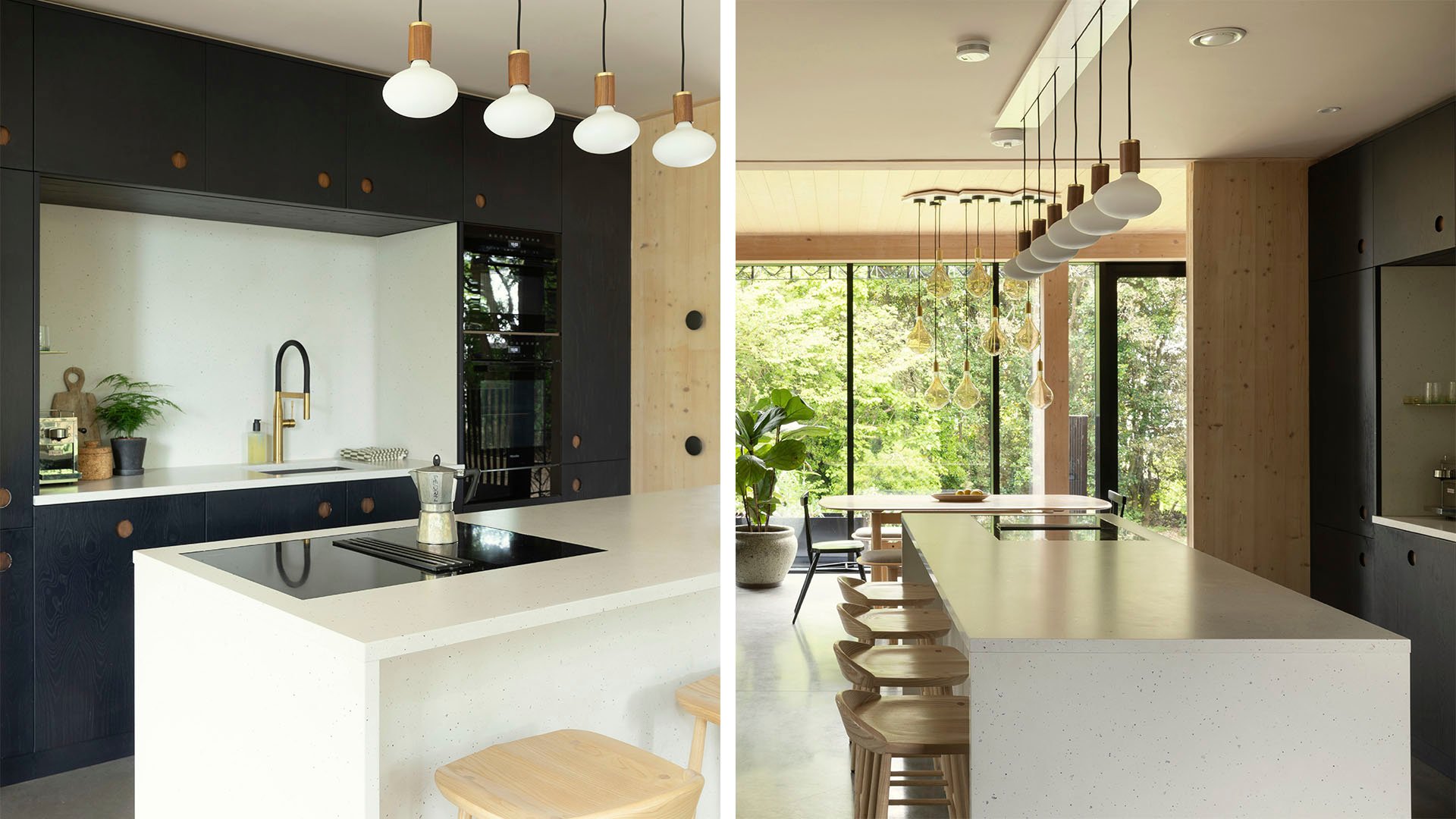 Modern kitchen with Caesarstone Frozen Terra worktops and kitchen island