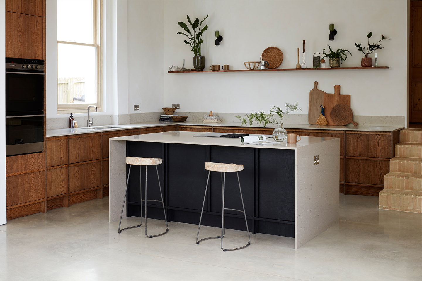 Caesarstone Shitake kitchen island and Taj Royale worktops