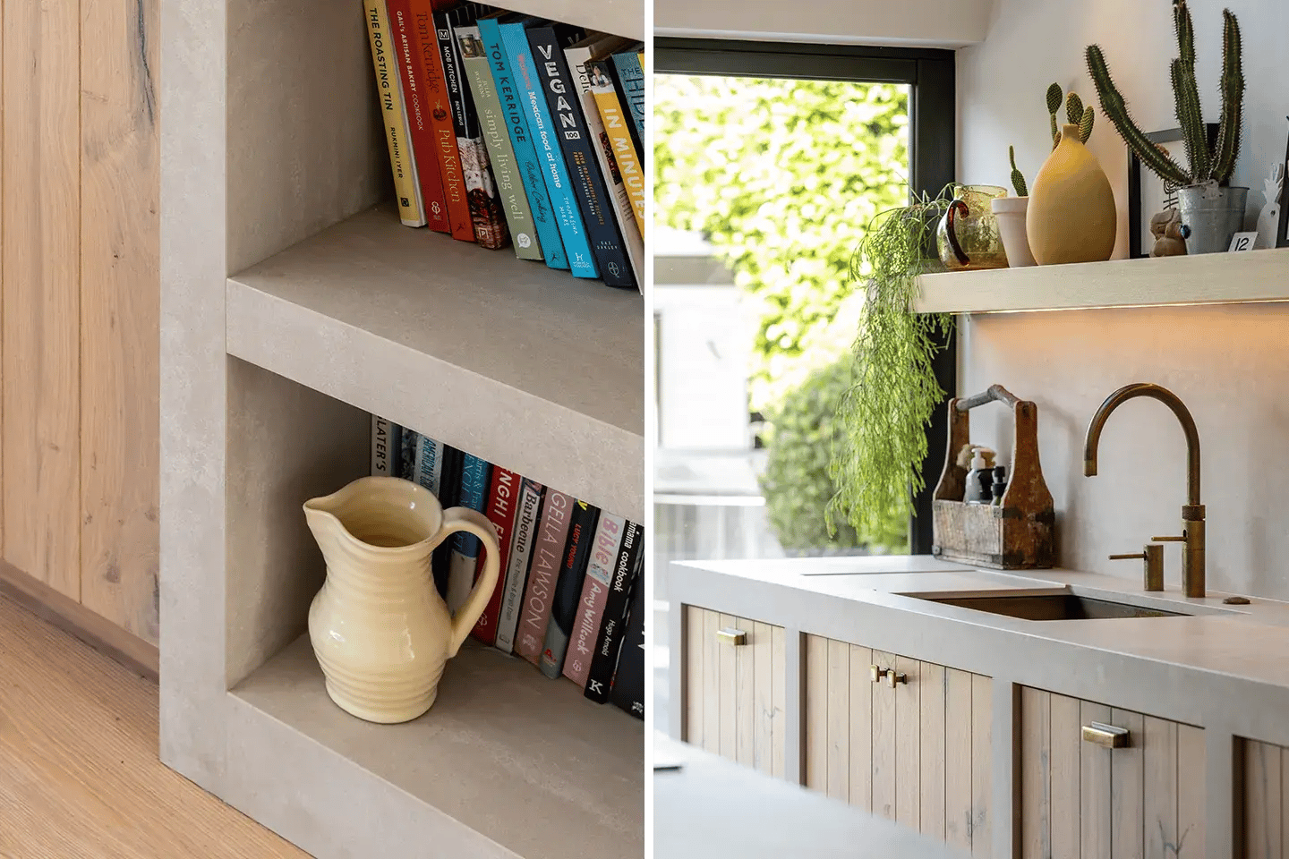 Close-up of Caesarstone's Topus Concrete kitchen worktop surface