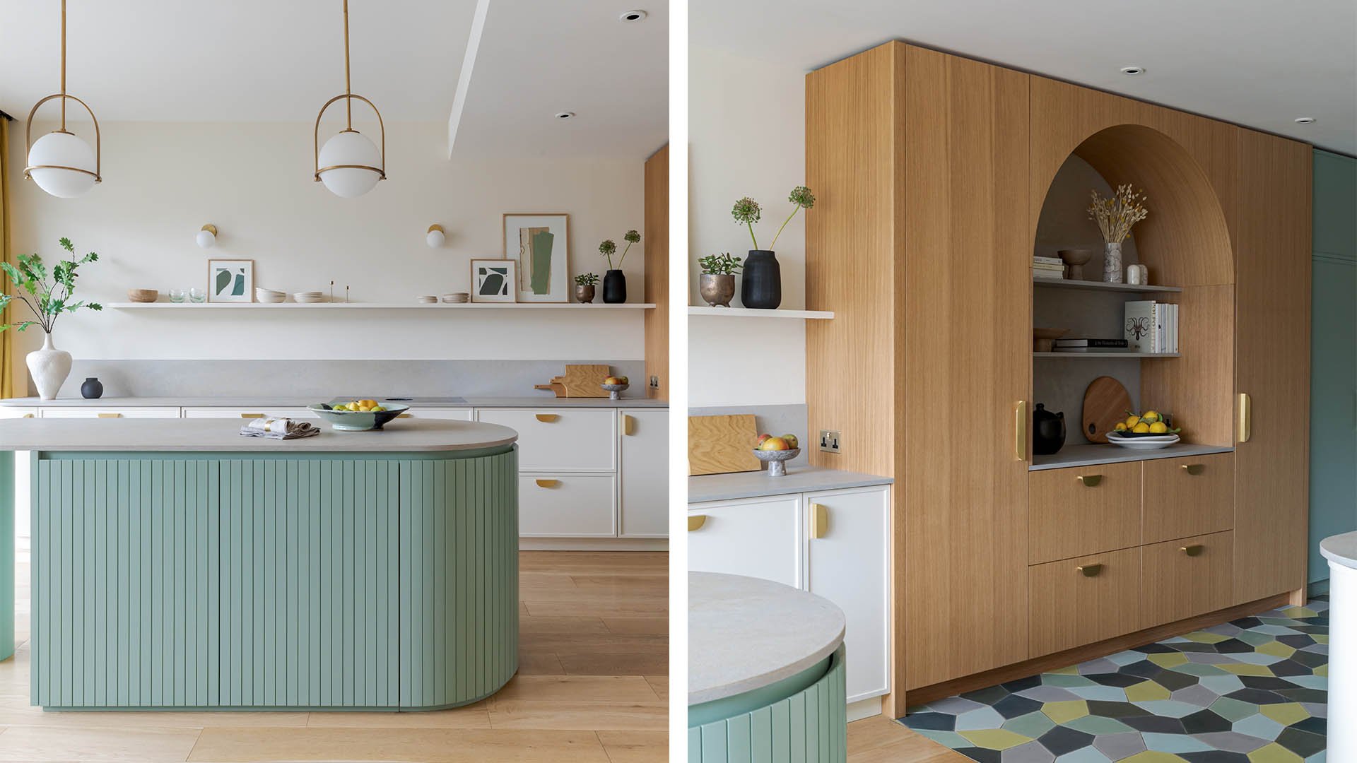 Caesarstone Topus Concrete worktops in art-deco kitchen