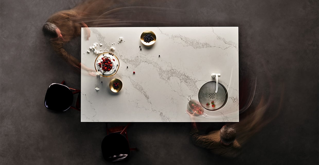 white quartz worktop