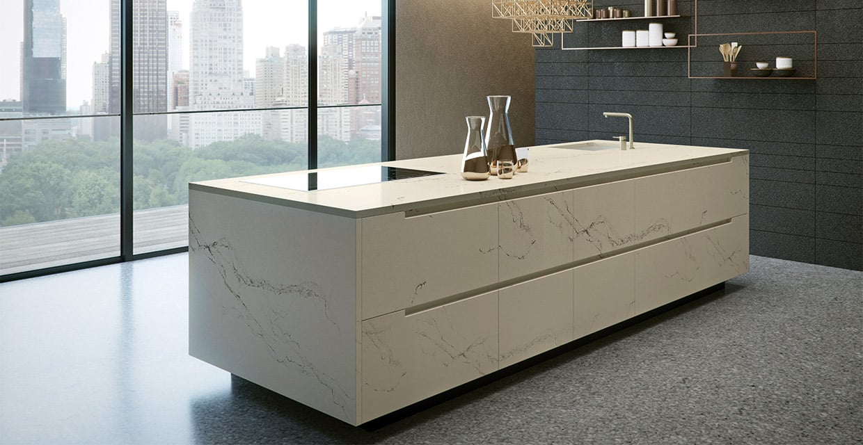 white marble worktop