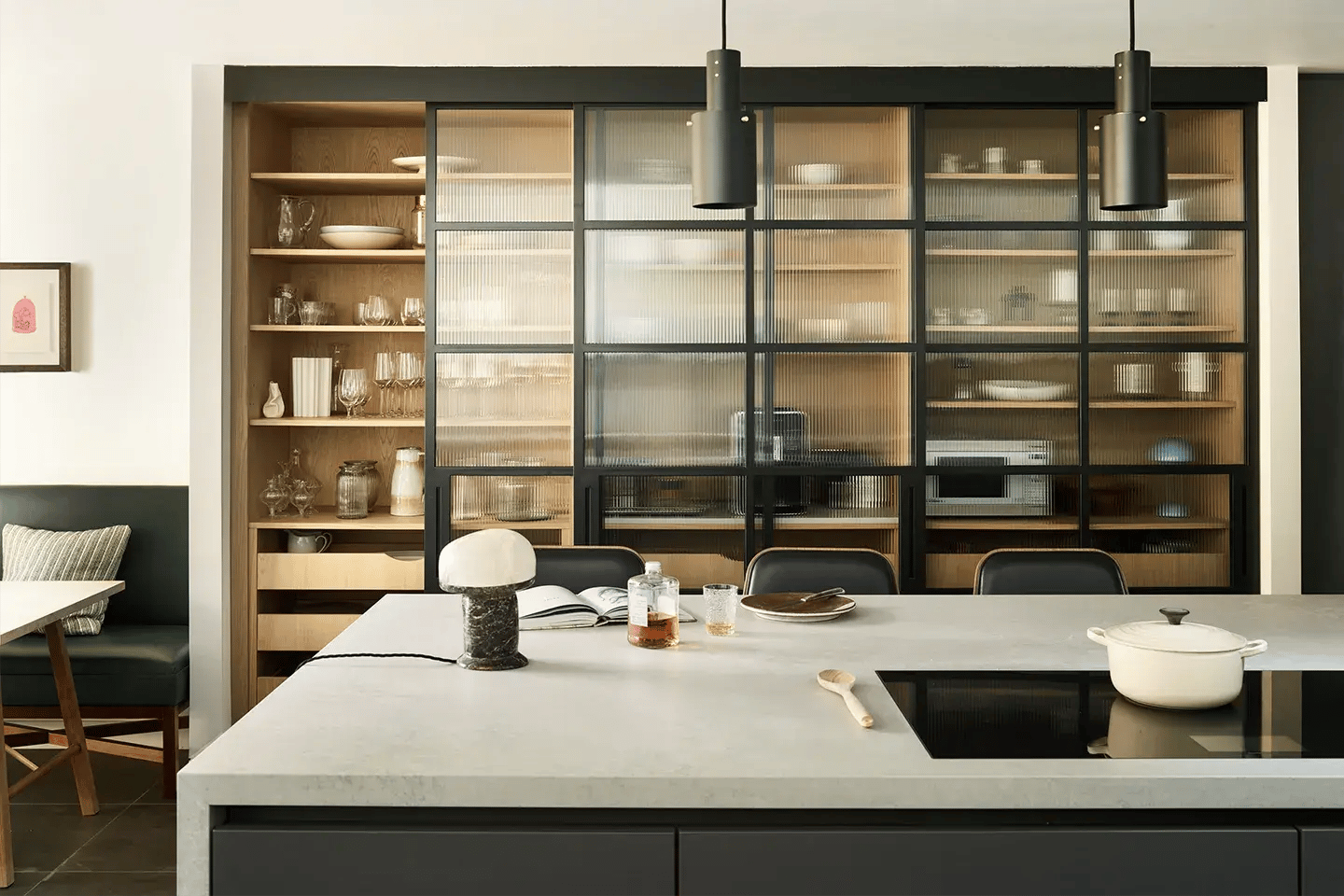 Caesarstone Airy Concrete island in a chef's kitchen