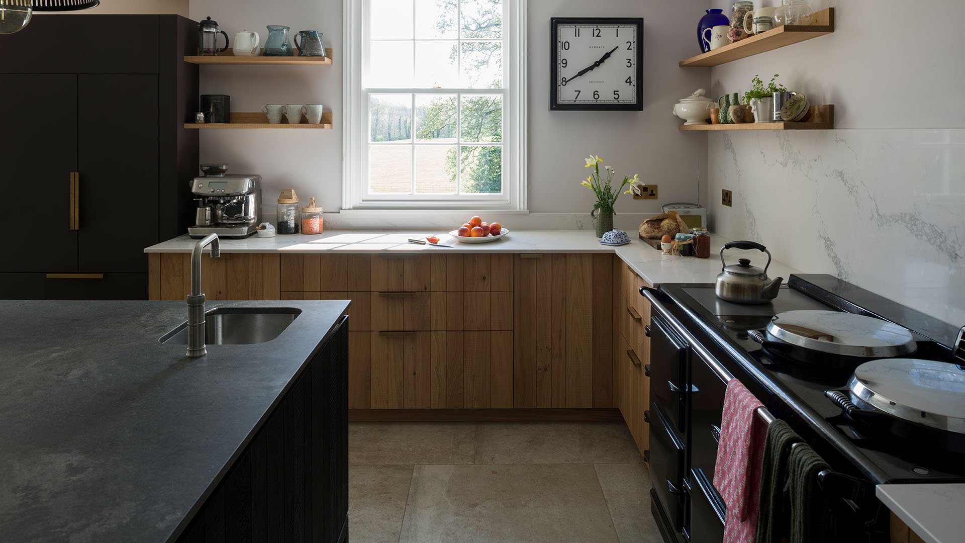 Close-up of Caesarstone quartz kitchen worktops