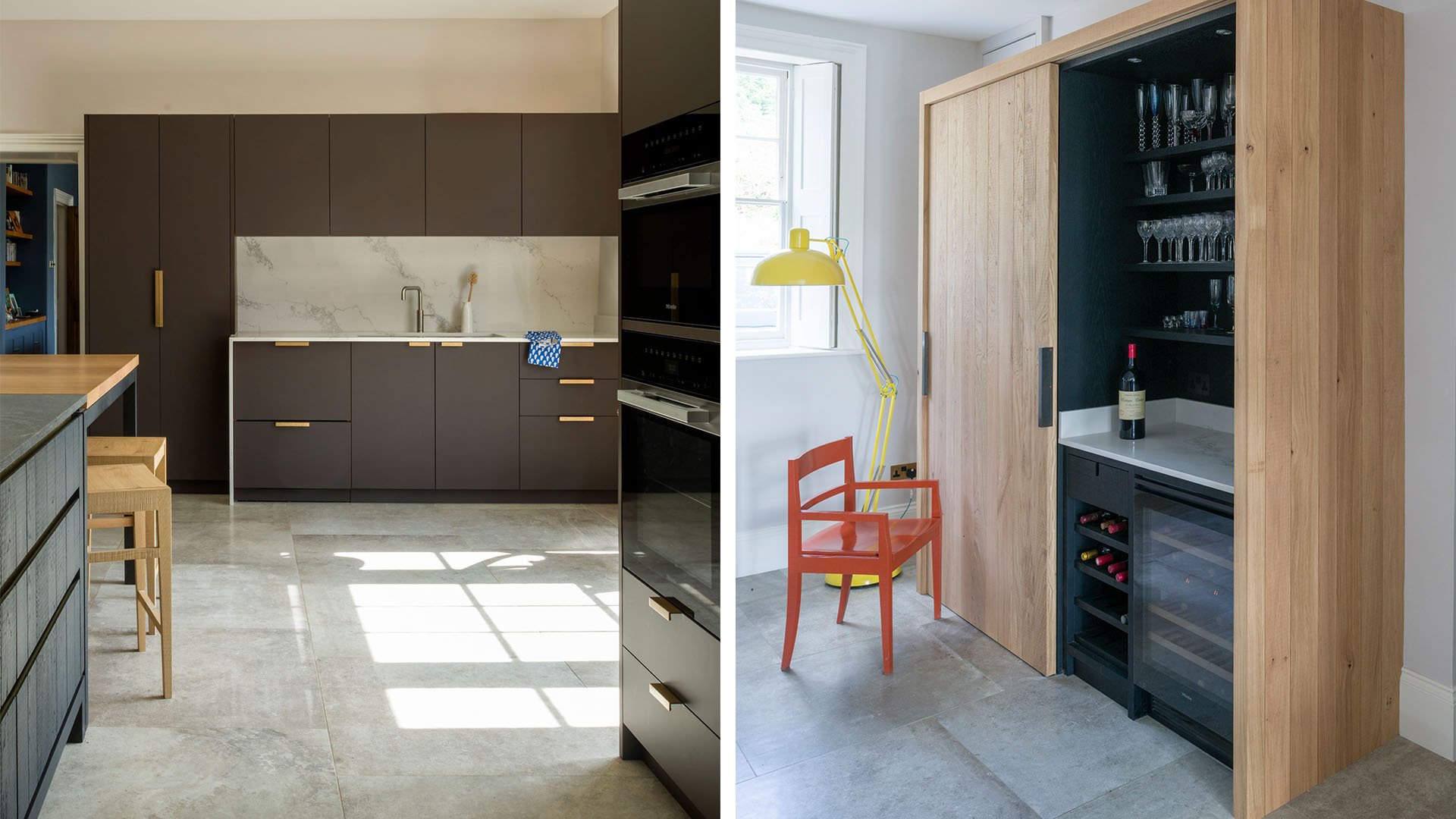 Caesarstone quartz worktops used for industrial styled Kent kitchen