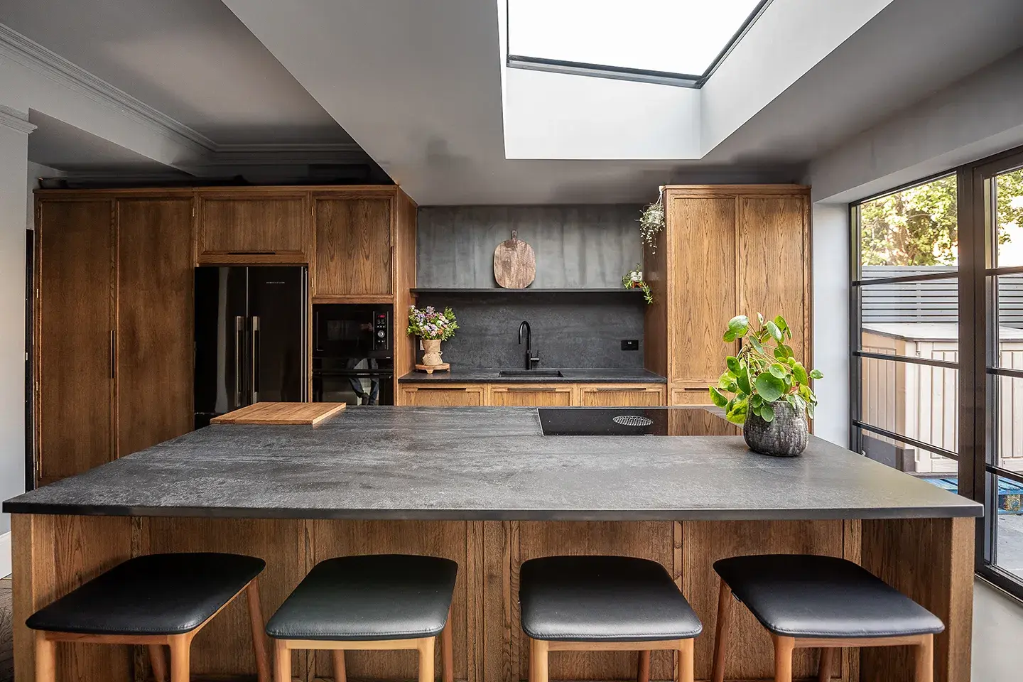 Caesarstone Black Tempal kitchen worktops, splashback and island