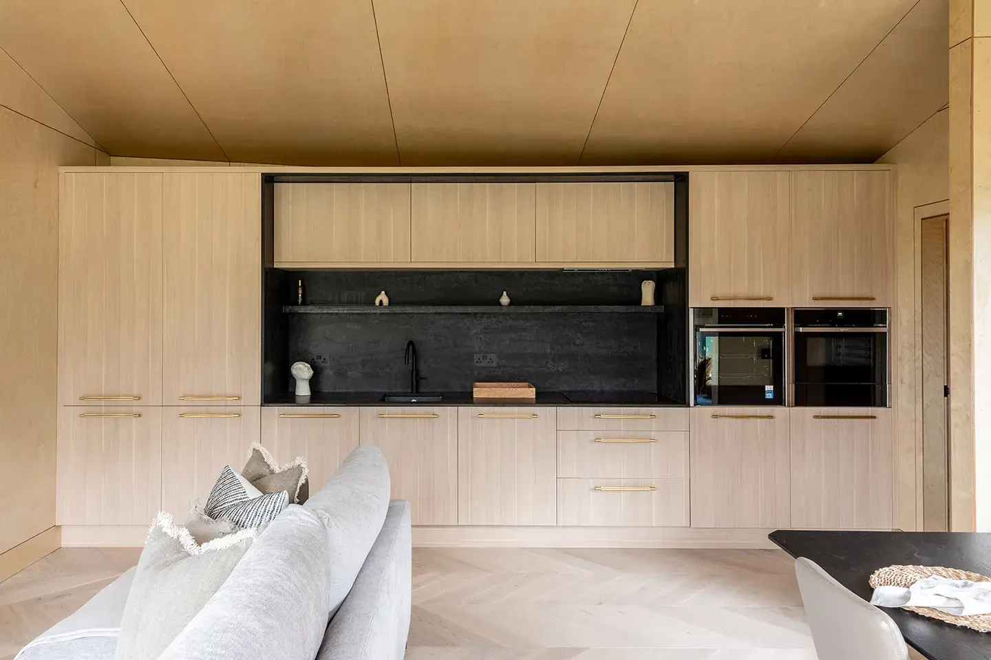 Caesarstone Black Tempal kitchen worktops and splashback