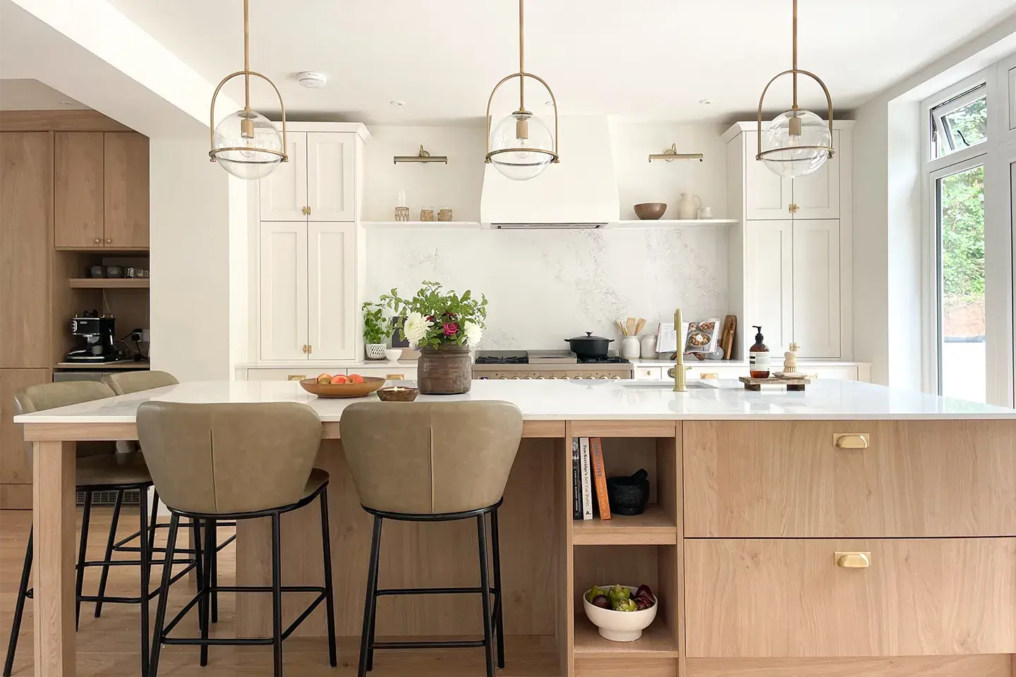 Caesarstone 5151 Empira White worktop surfaces in a kitchen transformation